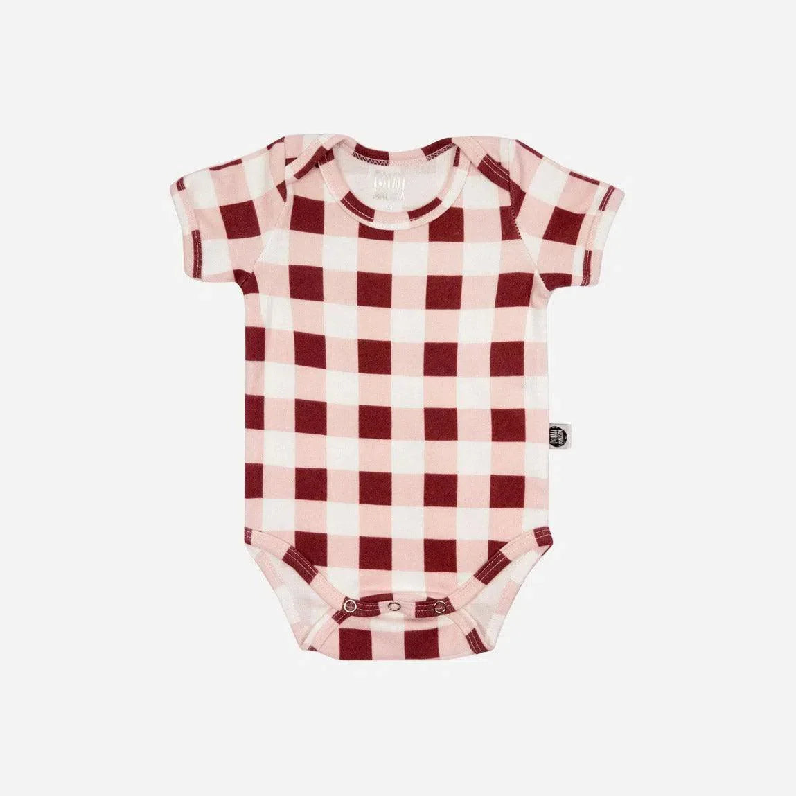 Body de Bebê Manga Curta Unissex Vichy Wine - MiniMalista Baby - 0, b2b, Baby, Christmas, com-desconto-mm10, Meia Estação, Menina, minime, natal, SALE-FINAL, tab-tam-body-curto, Xmas -bebê-minimalista-estiloso