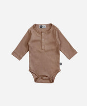 Body de Bebê Manga Longa Unissex Canelado Botões Liso MiniMalista Mocha - MiniMalista Baby - 0.3, b2b, Baby, black-friday, Frio, Menina, Menino, Neutro, outlet, SALE-FINAL, tab-tam-body-botão-frontal, tab-tam-body-canelado, Unissex, Winter Sale 40% -bebê-minimalista-estiloso