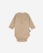 Body de Bebê Manga Longa Unissex Canelado Botões | Liso Beige - MiniMalista Baby - 0.2, 0.3, b2b, Baby, black-friday, com-desconto-mm10, Frio, Menina, Neutro, tab-tam-body-botão-frontal, tab-tam-body-canelado, Unissex, Winter Sale 20% -bebê-minimalista-estiloso