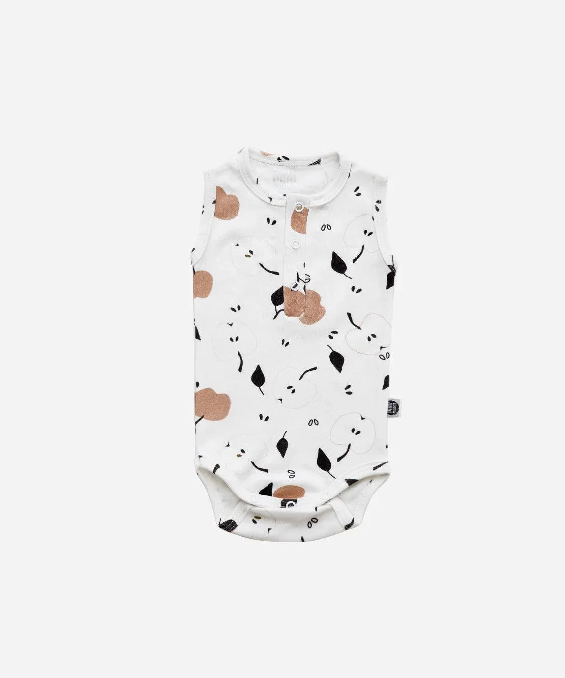 Body de Bebê Regata Unissex Botões Apples - MiniMalista Baby - b2b, Baby, Calor, com-desconto-mm10, Menino, Neutro, new, Unissex, Verão -bebê-minimalista-estiloso