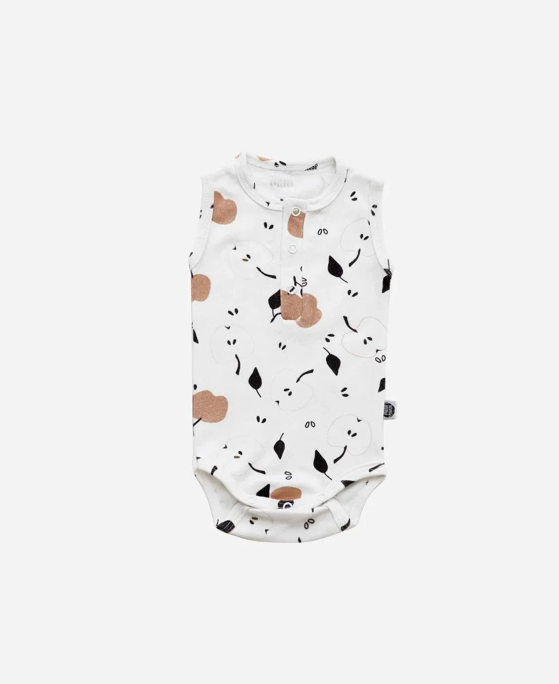 Body de Bebê Regata Unissex Botões Apples - MiniMalista Baby - b2b, Baby, Calor, com-desconto-mm10, Menino, Neutro, new, Unissex, Verão -bebê-minimalista-estiloso