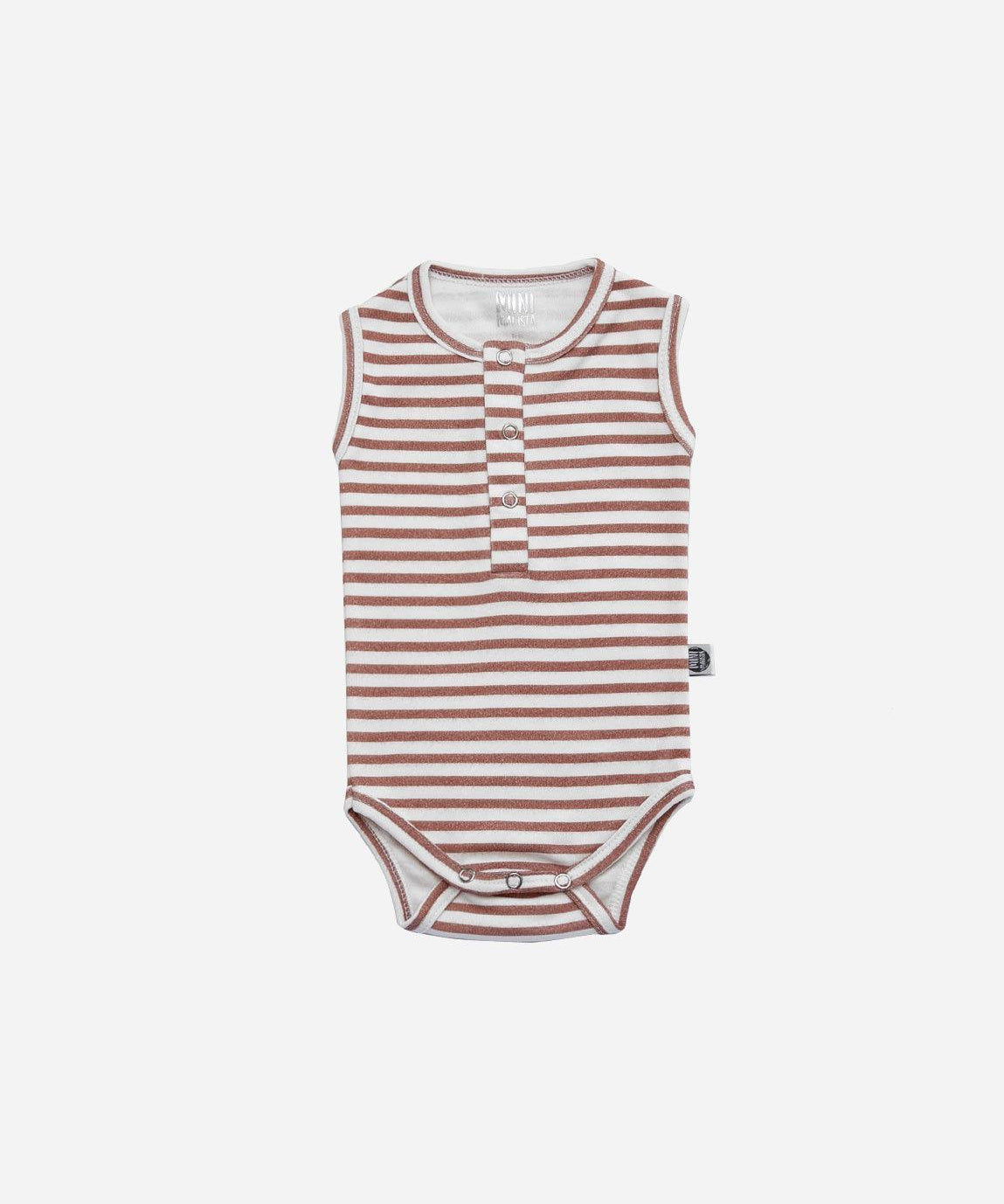 Body de Bebê Regata Unissex Botões | Listrinhas Chutney - MiniMalista Baby - 0.3, 0.45, b2b, Baby, black-friday, Calor, com-desconto-mm10, Menino, Neutro, new, tab-tam-body-regata, Unissex, Verão -bebê-minimalista-estiloso