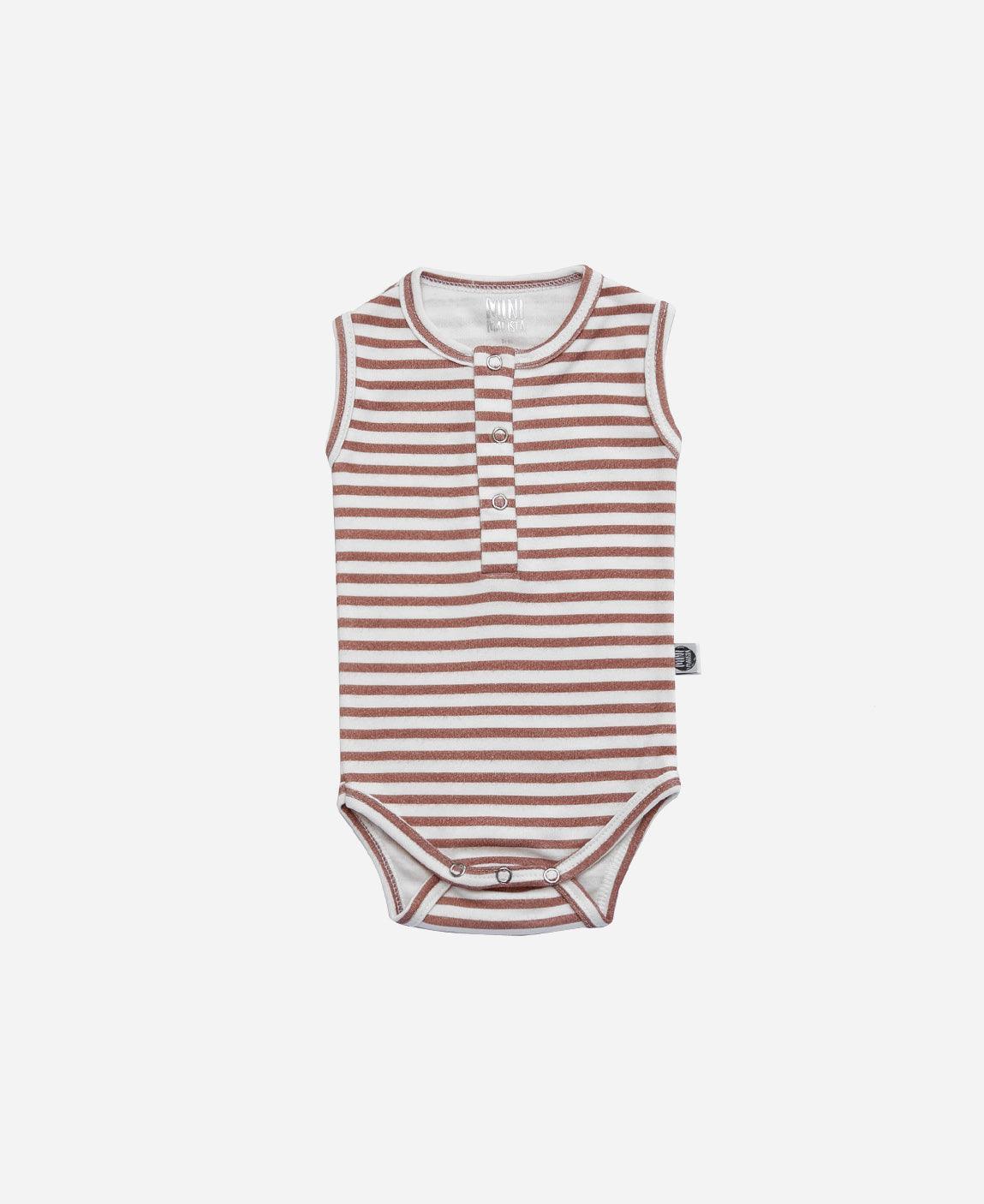 Body de Bebê Regata Unissex Botões | Listrinhas Chutney - MiniMalista Baby - 0.3, 0.45, b2b, Baby, black-friday, Calor, com-desconto-mm10, Menino, Neutro, new, tab-tam-body-regata, Unissex, Verão -bebê-minimalista-estiloso