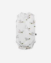 Body de Bebê Regata Unissex Botões | Mallard Duck - MiniMalista Baby - 0.2, b2b, Baby, black-friday, Calor, com-desconto-mm10, tab-tam-body-regata, Verão -bebê-minimalista-estiloso