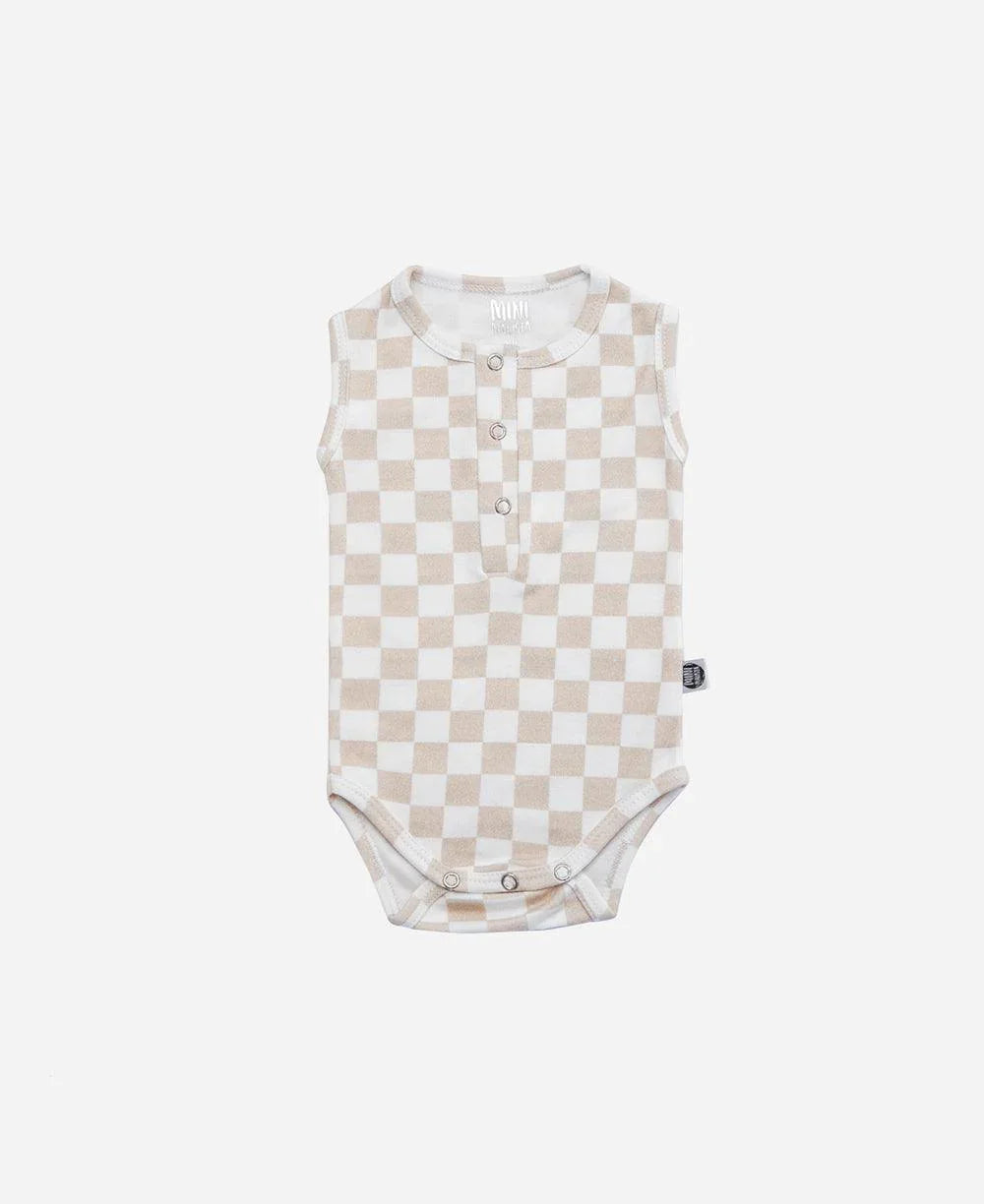 Body de Bebê Regata Unissex Botões | Racer Beige - MiniMalista Baby - 0.3, b2b, Baby, black-friday, Calor, com-desconto-mm10, Menina, Neutro, tab-tam-body-regata, Unissex, Verão -bebê-minimalista-estiloso