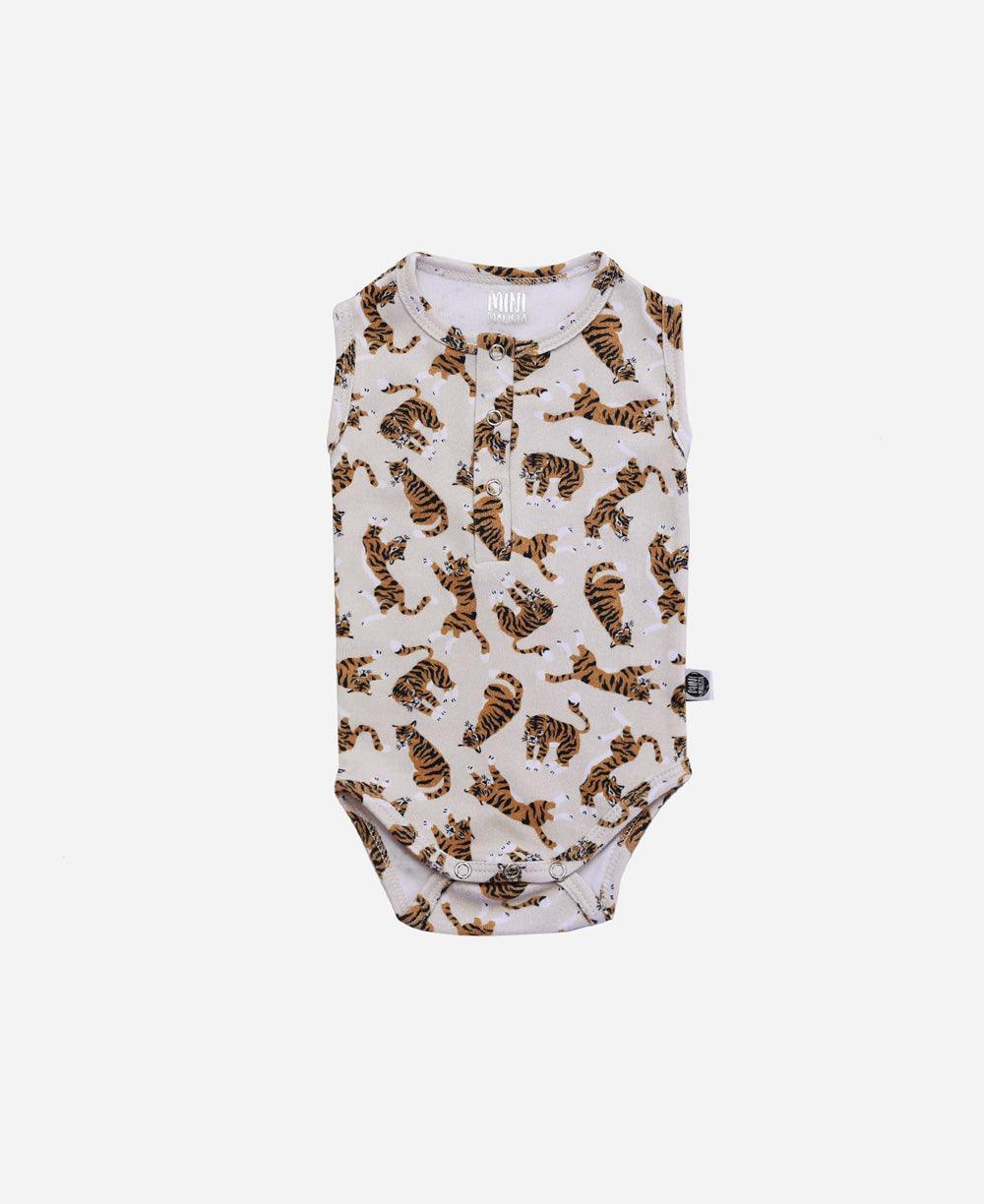 Body de Bebê Regata Unissex Botões | Tiger - MiniMalista Baby - 0.3, 0.35, b2b, Baby, black-friday, Calor, com-desconto-mm10, Menino, Neutro, tab-tam-body-regata, Unissex, Verão -bebê-minimalista-estiloso