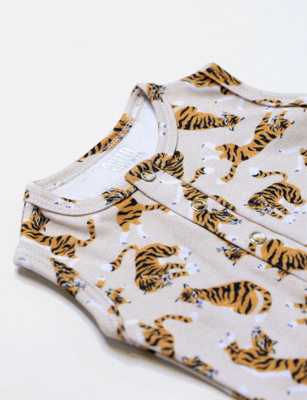Body de Bebê Regata Unissex Botões | Tiger - MiniMalista Baby - 0.3, 0.35, b2b, Baby, black-friday, Calor, com-desconto-mm10, Menino, Neutro, tab-tam-body-regata, Unissex, Verão -bebê-minimalista-estiloso