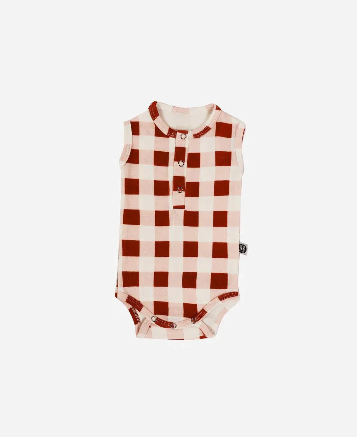 Body de Bebê Regata Unissex Botões Vichy Wine - MiniMalista Baby - 0, b2b, Baby, Calor, Christmas, com-desconto-mm10, Menina, natal, SALE-FINAL, tab-tam-body-regata, Verão, Xmas -bebê-minimalista-estiloso