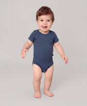 Body de Bebê Manga Curta Unissex | Liso Azul Oxford