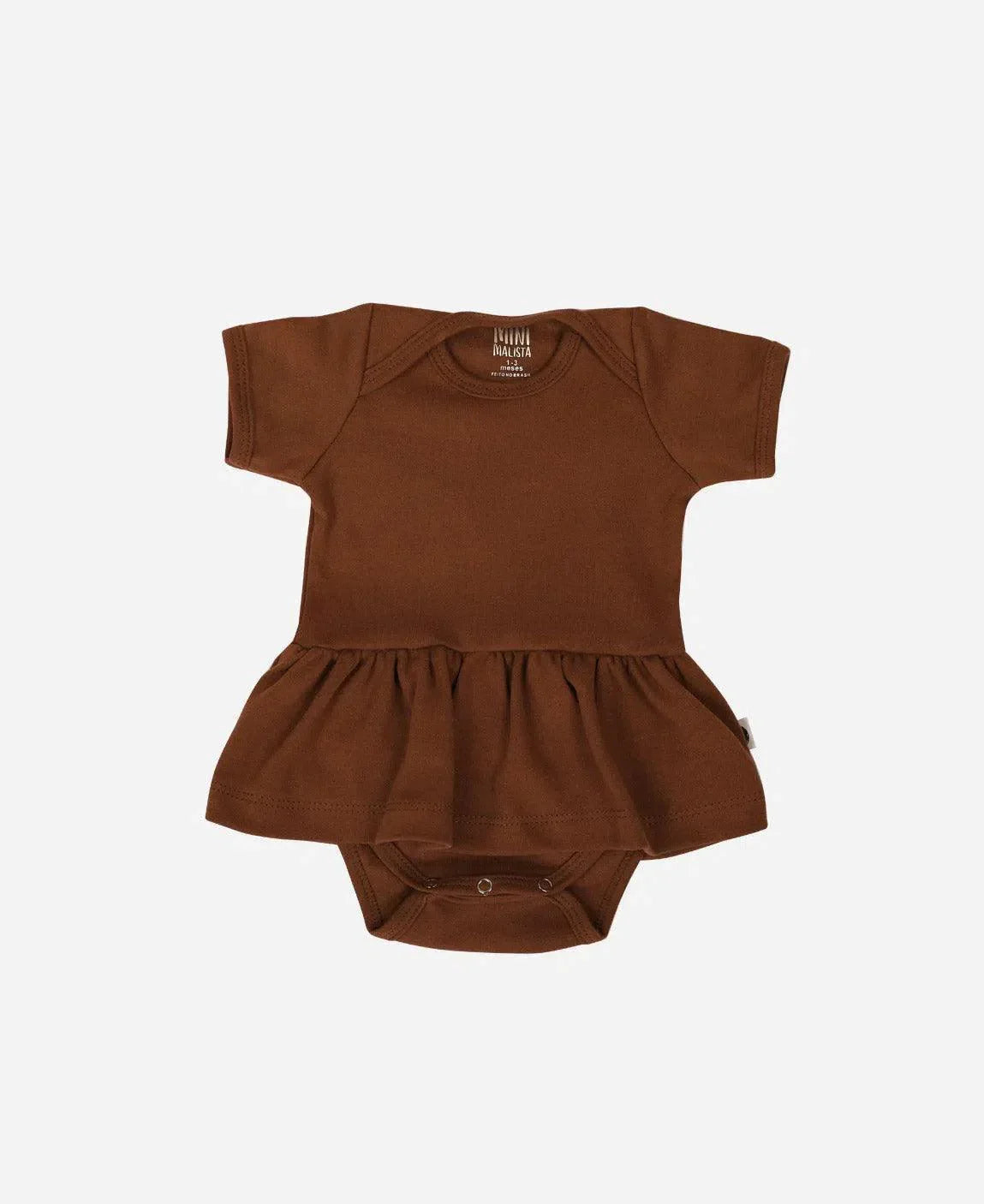 Body-Vestido de Bebê Manga Curta MiniMalista | Liso Oak - MiniMalista Baby - 0.3, b2b, Baby, black-friday, com-desconto-mm10, Meia Estação, Menina, tab-tam-body-vestido -bebê-minimalista-estiloso
