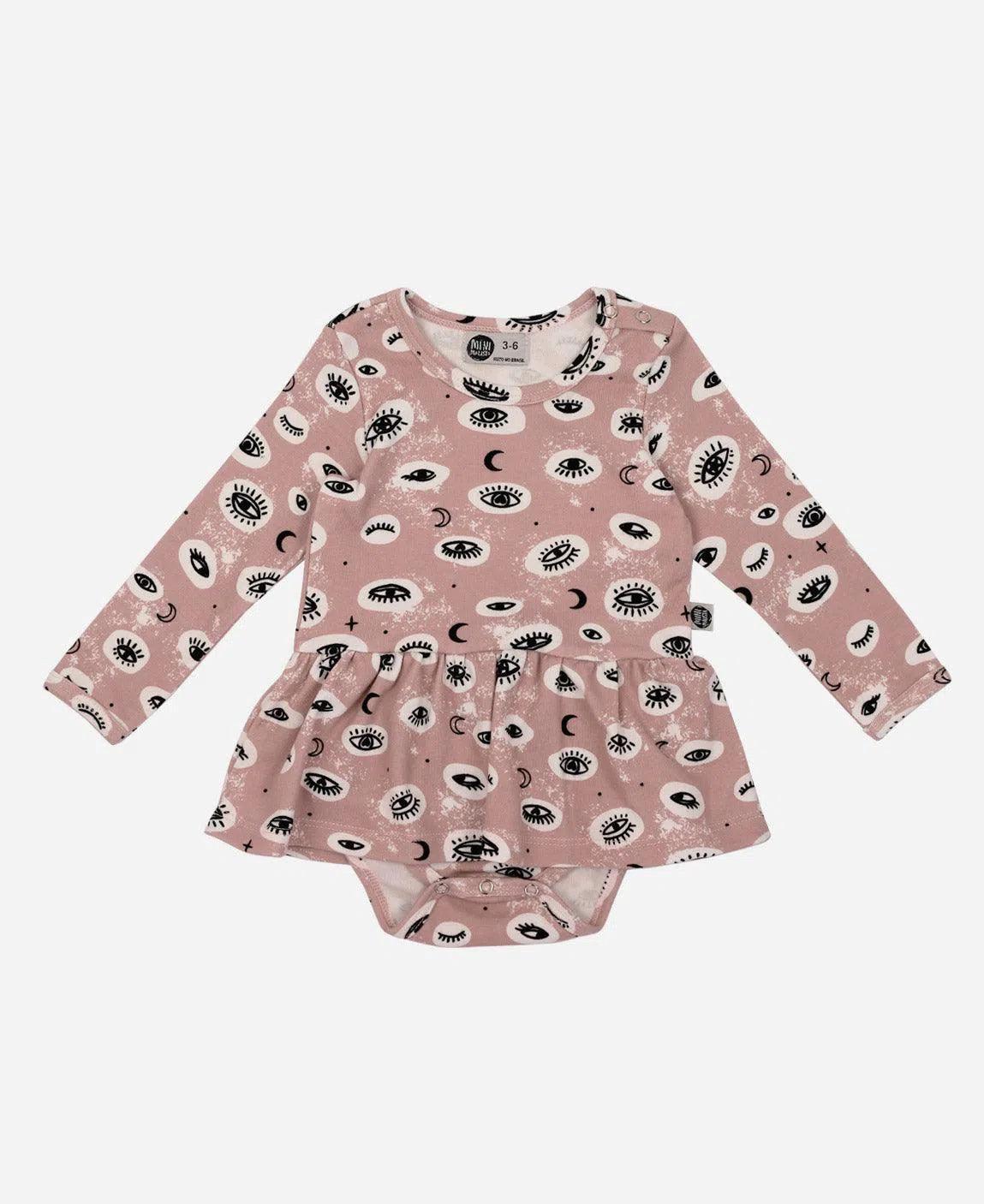 Body-Vestido de Bebê Manga Longa | Mystic Eyes - MiniMalista Baby - 0.3, 0.45, b2b, Baby, black-friday, Frio, Menina, outlet, SALE-FINAL, tab-tam-body-vestido, Winter Sale 40% -bebê-minimalista-estiloso