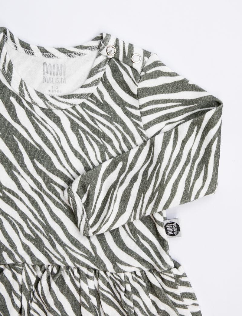 Body-Vestido de Bebê Manga Longa Zebra - MiniMalista Baby - b2b, Baby, com-desconto-mm10, Frio, Menina, tab-tam-body-vestido -bebê-minimalista-estiloso