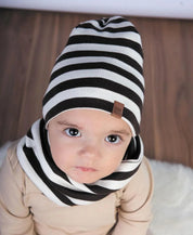 Cachecol Infinito Canelado Unissex Listras Preto e Branco - MiniMalista Baby - 0.3, b2b, black-friday, com-desconto-mm10, Frio, Menino, Neutro, Unissex, Winter Sale 30% -bebê-minimalista-estiloso