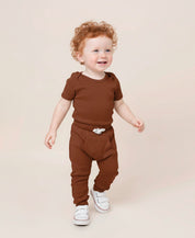 Body de Bebê Manga Curta Unissex | Liso Chocolate