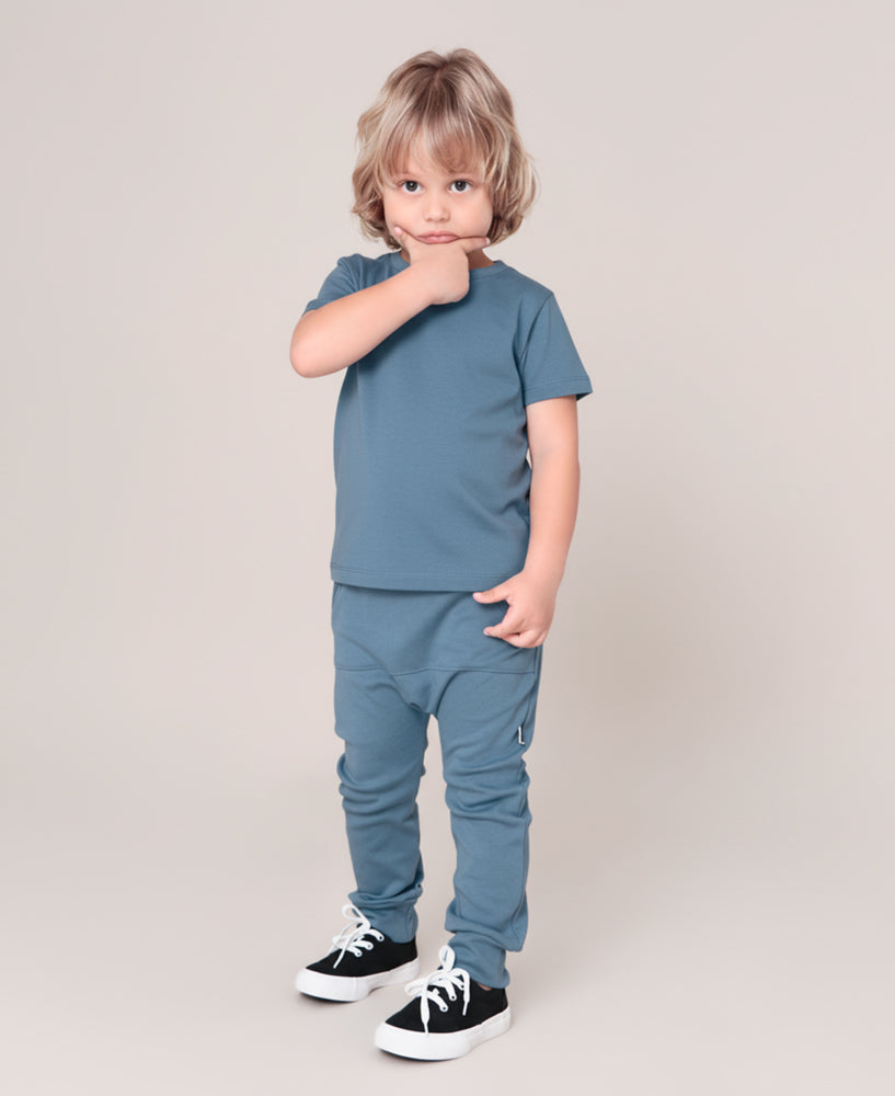 Calça Bolsão Unissex | Liso Azul Retrô