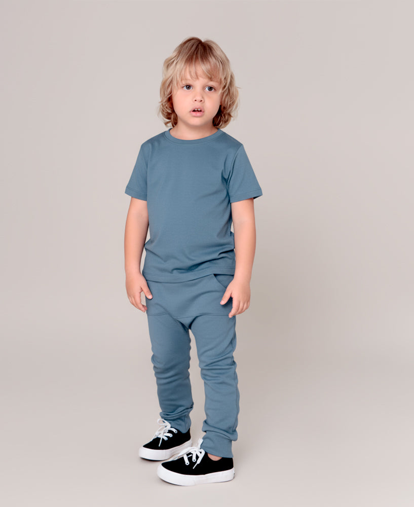 Calça Bolsão Unissex | Liso Azul Retrô