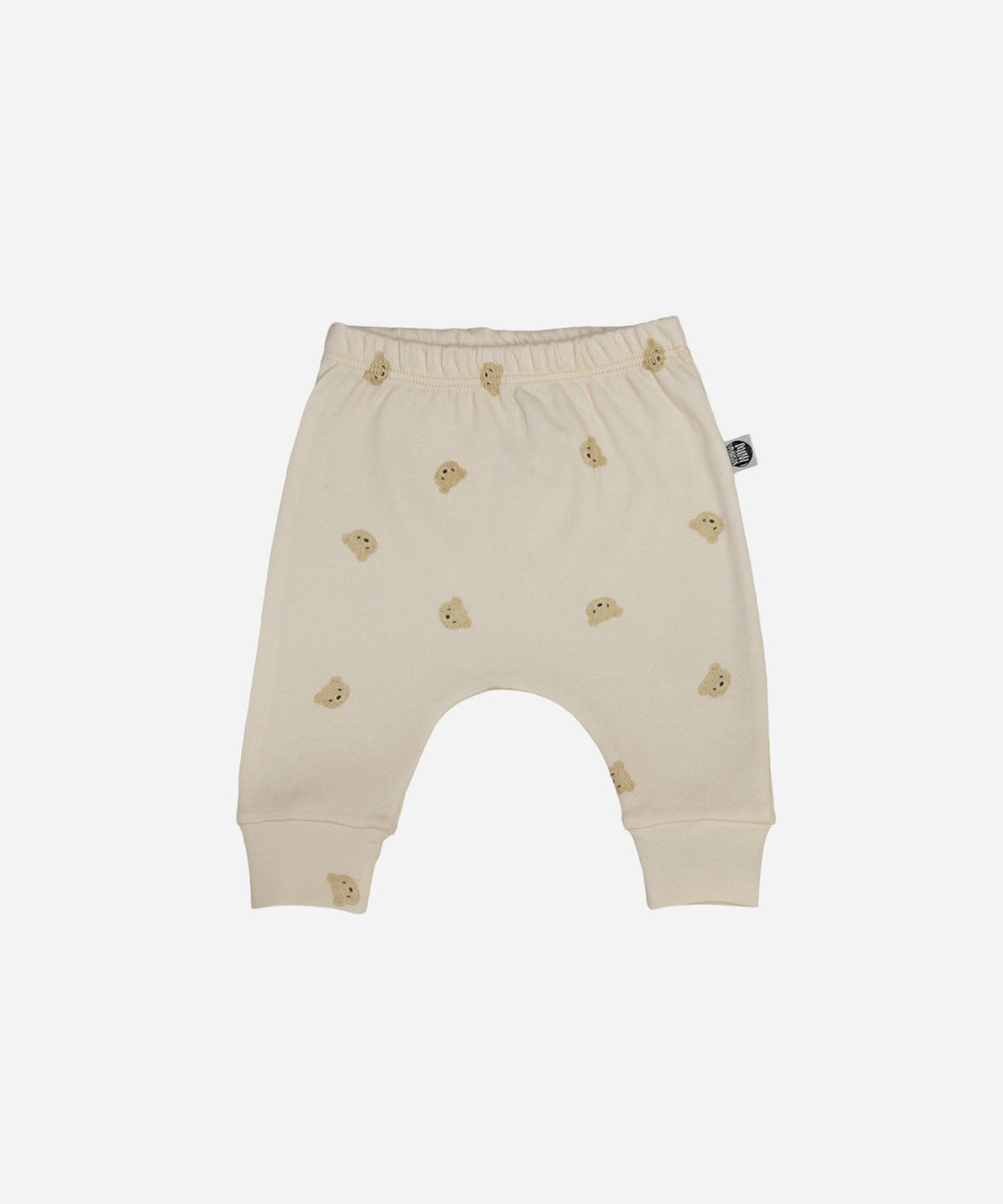 Calça Harém de Bebê Unissex — estampa Baby Bear (ursinhos fofos sobre cinnamon) — Coleção Wild — 100% algodão fio egípcio — MiniMalista Baby