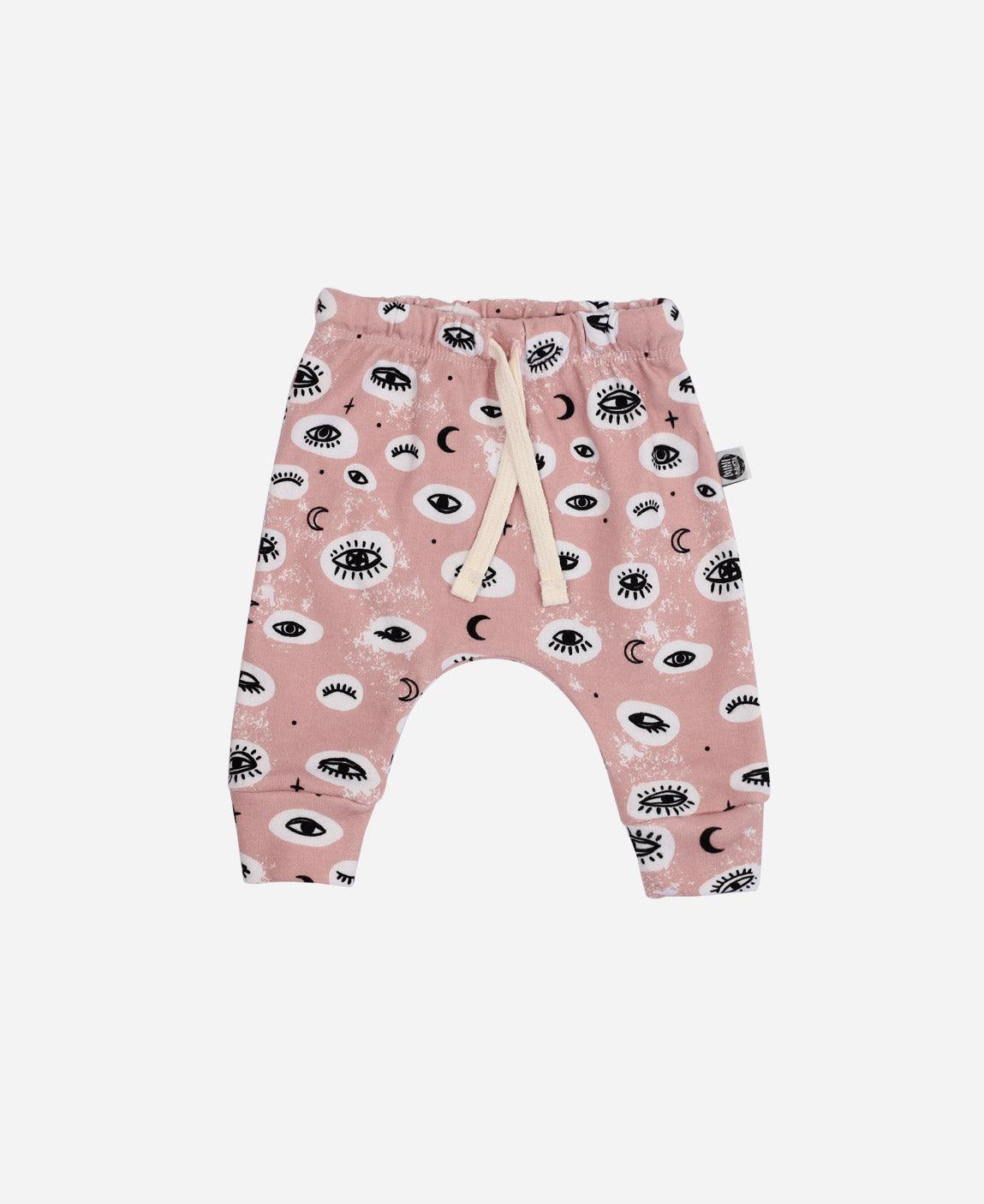 Calça Harém Cadarço Unissex | Mystic Eyes - MiniMalista Baby - 0.3, 0.45, b2b, Baby, black-friday, Kids, Meia Estação, Menina, outlet, SALE-FINAL, tab-tam-calça-harem-bebe, Winter Sale 40% -bebê-minimalista-estiloso