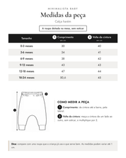 Medidas da peça - Calça harém