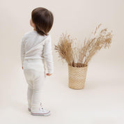 Calça Unissex Slim Canelado MiniMalista | Liso Branco Off - MiniMalista Baby - 0.25, 0.3, Ano Novo, anonovo, b2b, Baby, Best, black-friday, com-desconto-mm10, Frio, Kids, Menina, Neutro, new, Reveillon, tab-tam-calça-slim, Unissex -bebê-minimalista-estiloso