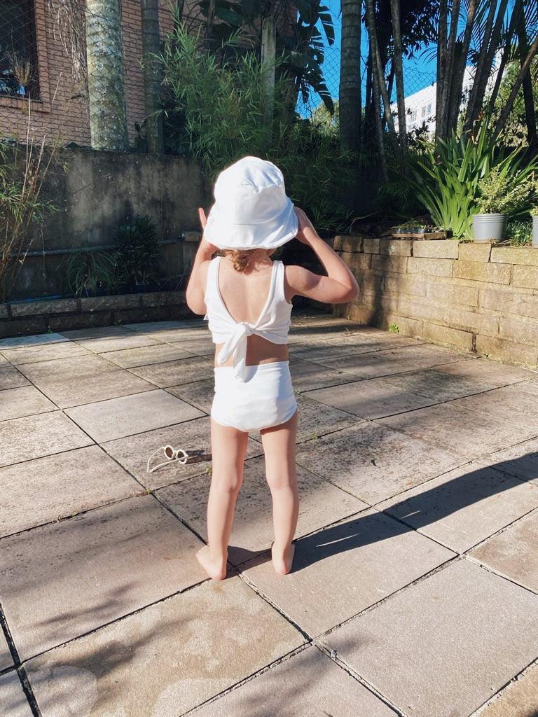 Calcinha de Praia UV50+ MiniMalista | Liso Branco Off - MiniMalista Baby - 0, b2b, Calor, com-desconto-mm10, Menina, tab-tam-calcinha-praia, Verão -bebê-minimalista-estiloso