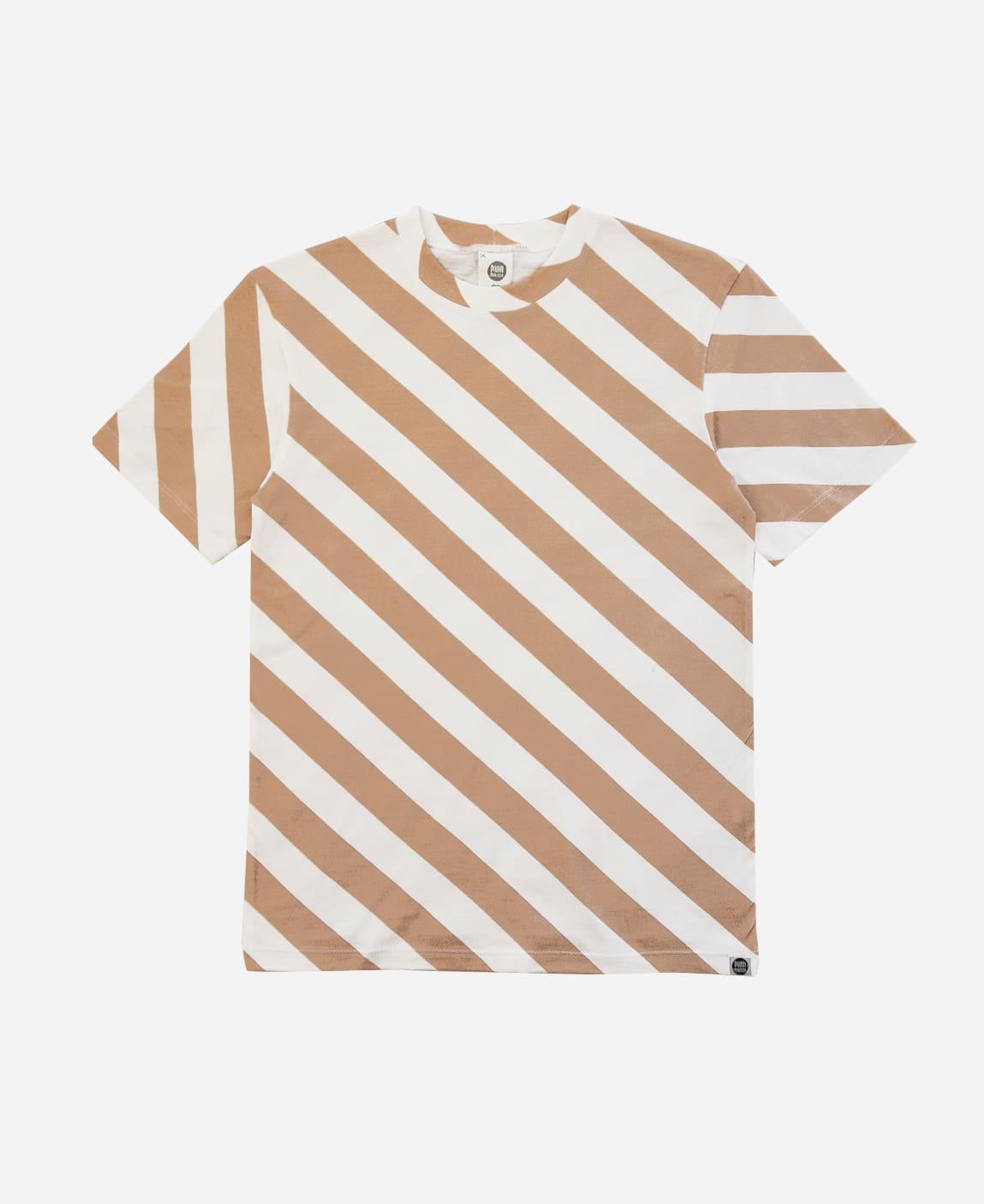 Camiseta Adulto Unissex Listras Diagonais Bege - MiniMalista Baby - b2b, com-desconto-mm10, Meia Estação, Menino, minime, Neutro, new, tab-tam-cam-adulto-2, Unissex -bebê-minimalista-estiloso