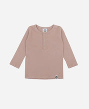Camiseta Infantil de Inverno Manga Longa Unissex Botões MiniMalista | Liso Cinnamon - MiniMalista Baby - 0.3, b2b, black-friday, com-desconto-mm10, Frio, Kids, Menina, Menino, Neutro, tab-tam-camiseta-botao-frontal, Unissex -bebê-minimalista-estiloso