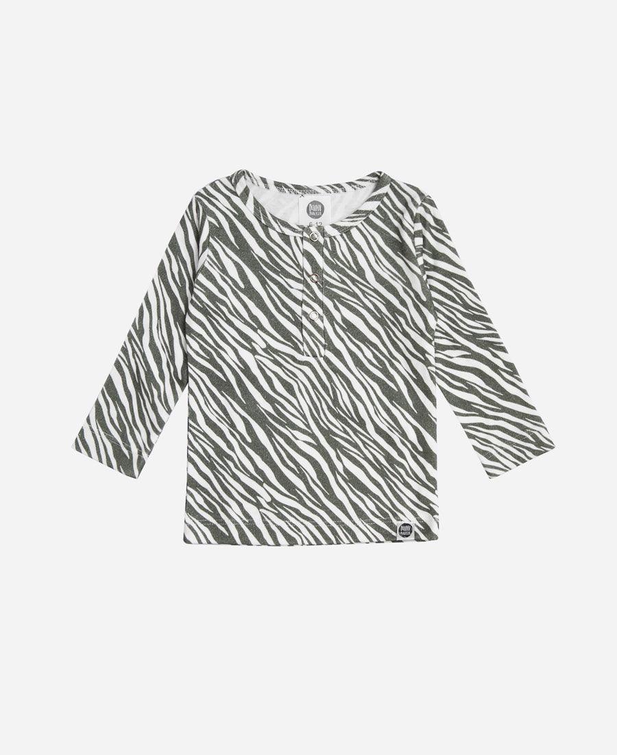 Camiseta Infantil de Inverno Manga Longa Unissex Botões | Zebra - MiniMalista Baby - 0.3, 0.45, b2b, black-friday, com-desconto-mm10, Frio, Kids, Menina, Menino, tab-tam-camiseta-botao-frontal -bebê-minimalista-estiloso