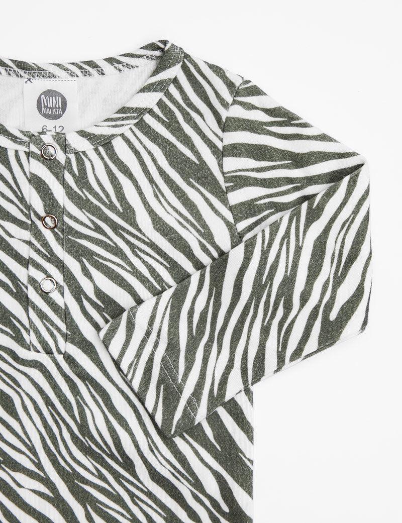 Camiseta Infantil de Inverno Manga Longa Unissex Botões | Zebra - MiniMalista Baby - 0.3, 0.45, b2b, black-friday, com-desconto-mm10, Frio, Kids, Menina, Menino, tab-tam-camiseta-botao-frontal -bebê-minimalista-estiloso