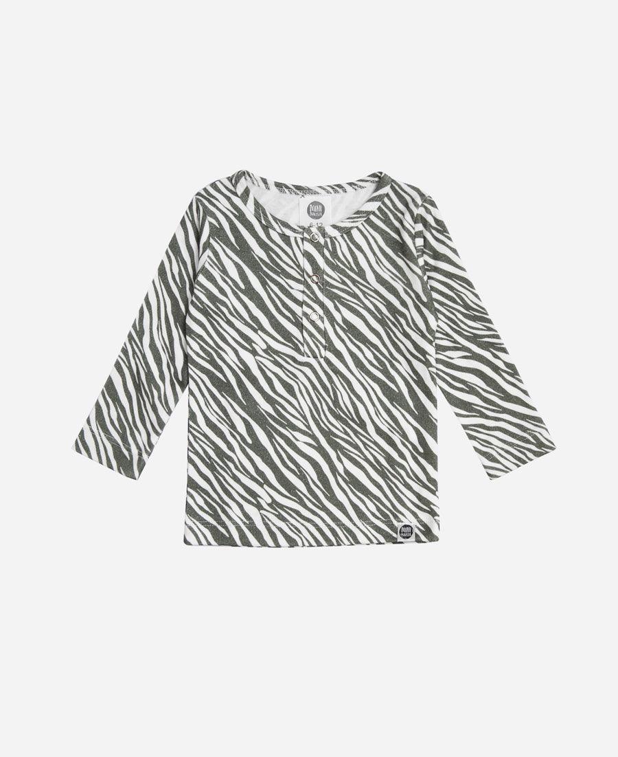 Camiseta Infantil de Inverno Manga Longa Unissex Botões Zebra - MiniMalista Baby - b2b, com-desconto-mm10, Frio, Kids, Menina, Menino -bebê-minimalista-estiloso