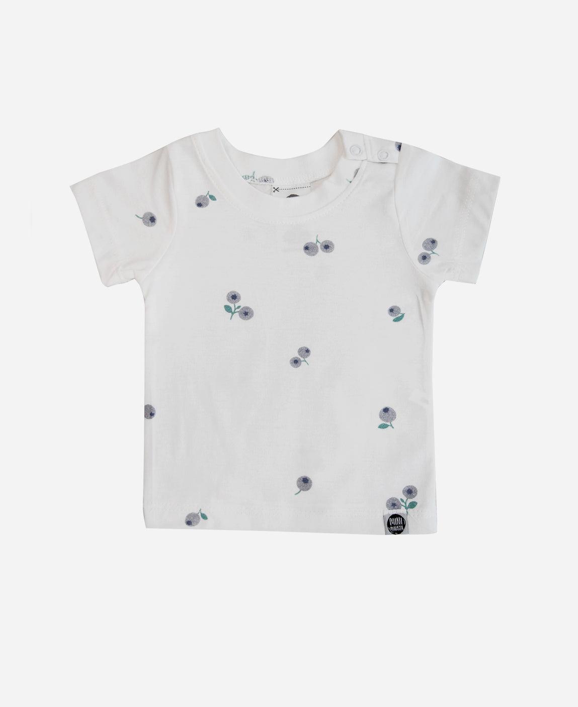 Camiseta Infantil Manga Curta Unissex Blueberry - MiniMalista Baby - b2b, com-desconto-mm10, Kids, Meia Estação, Menina, minime, Neutro, Unissex -bebê-minimalista-estiloso