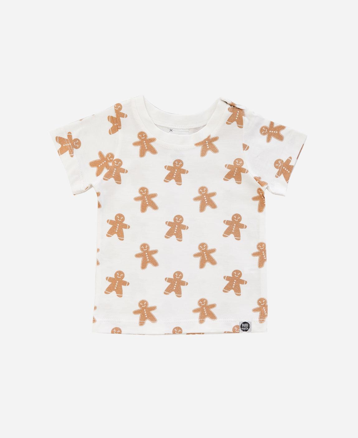 Camiseta Infantil Manga Curta Unissex Gingerbread - MiniMalista Baby - b2b, Christmas, com-desconto-mm10, Kids, Meia Estação, natal, Neutro, Unissex, Xmas -bebê-minimalista-estiloso