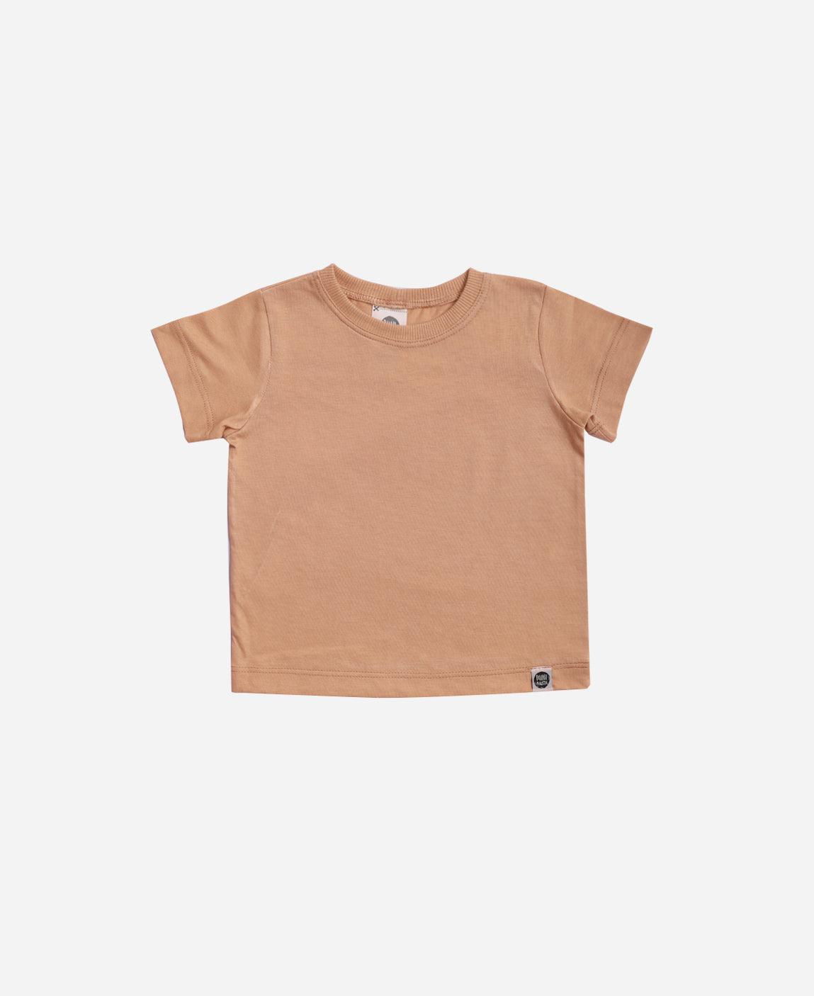 Camiseta Infantil Manga Curta Unissex MiniMalista Liso Cinnamon - MiniMalista Baby - b2b, Best, com-desconto-mm10, Kids, Meia Estação, Menino, Neutro, Unissex -bebê-minimalista-estiloso