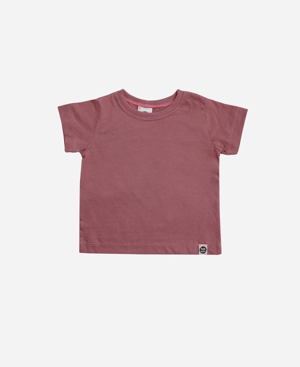 Camiseta Infantil Manga Curta Unissex MiniMalista Liso Dark Rose - MiniMalista Baby - b2b, com-desconto-mm10, Kids, Meia Estação, Menina -bebê-minimalista-estiloso