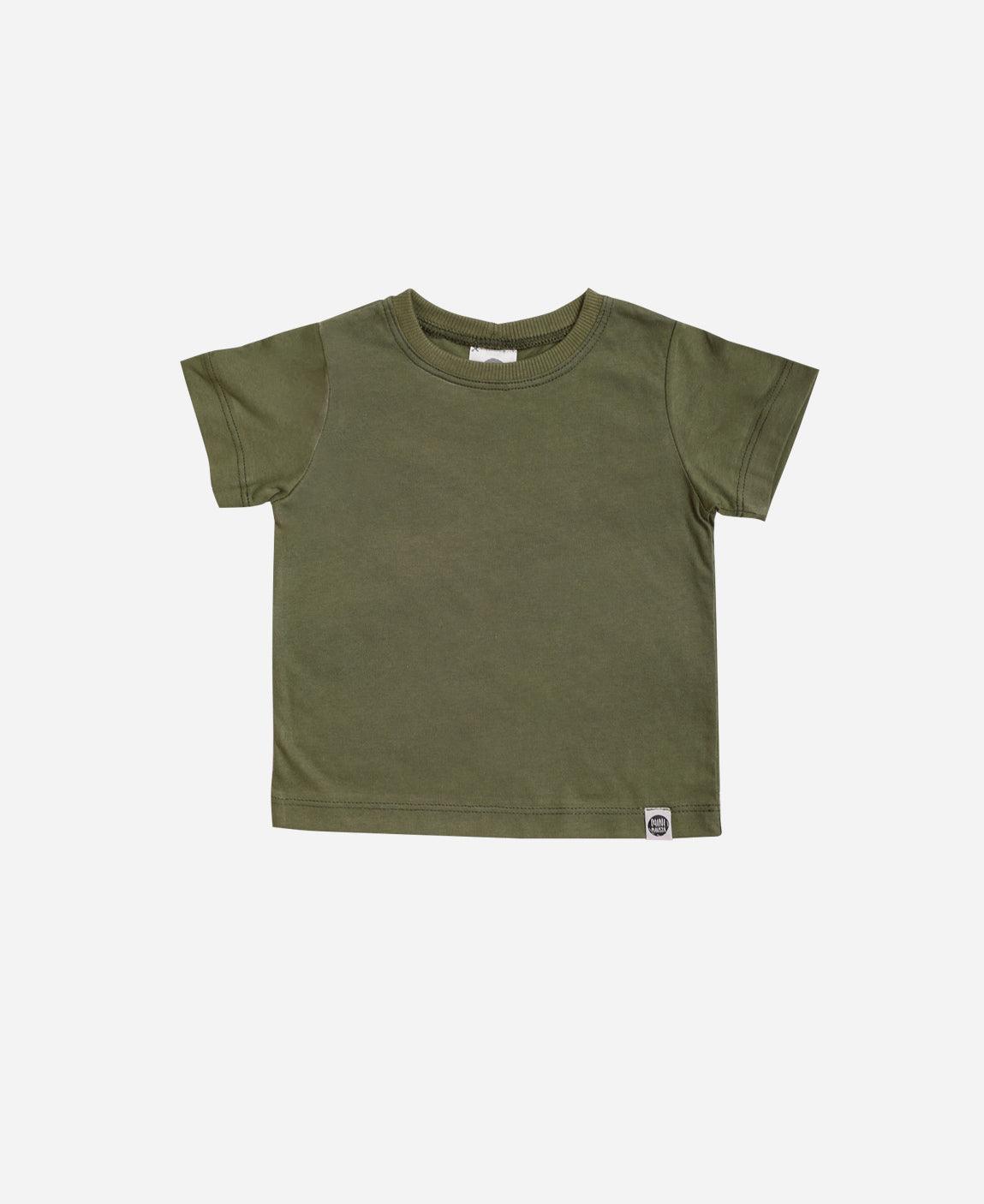 Camiseta Infantil Manga Curta Unissex MiniMalista Liso Jungle Green - MiniMalista Baby - b2b, Christmas, com-desconto-mm10, Kids, Meia Estação, Menino, Natal, Xmas -bebê-minimalista-estiloso