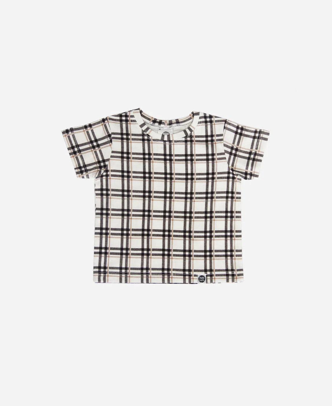 Camiseta Infantil Manga Curta Unissex | Xadrez Plaid - MiniMalista Baby - 0.25, 0.3, b2b, black-friday, com-desconto-mm10, Kids, Meia Estação, Menino, Neutro, tab-tam-camiseta-manga-curta, Unissex -bebê-minimalista-estiloso