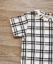 Camiseta Infantil Manga Curta Unissex | Xadrez Plaid - MiniMalista Baby - 0.25, 0.3, b2b, black-friday, com-desconto-mm10, Kids, Meia Estação, Menino, Neutro, tab-tam-camiseta-manga-curta, Unissex -bebê-minimalista-estiloso
