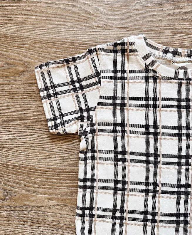 Camiseta Infantil Manga Curta Unissex | Xadrez Plaid - MiniMalista Baby - 0.25, 0.3, b2b, black-friday, com-desconto-mm10, Kids, Meia Estação, Menino, Neutro, tab-tam-camiseta-manga-curta, Unissex -bebê-minimalista-estiloso