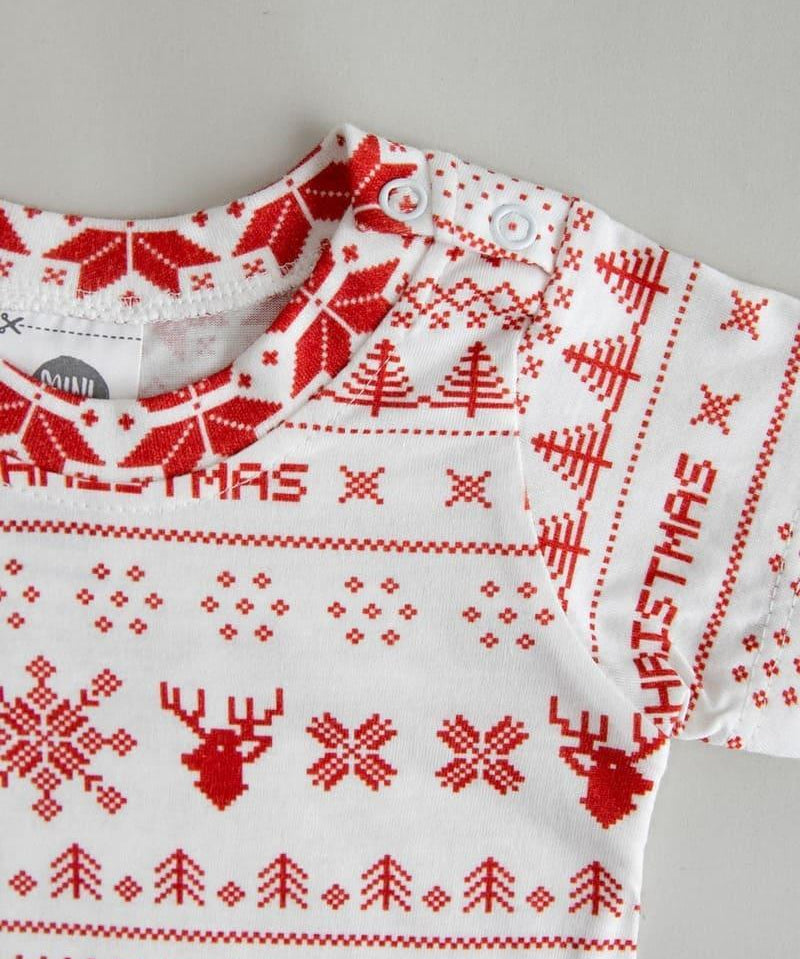 Camiseta Infantil Manga Curta Unissex | Xmas Tricot - MiniMalista Baby - 0, b2b, Christmas, com-desconto-mm10, Kids, Meia Estação, Menina, minime, natal, Neutro, tab-tam-camiseta-manga-curta, Unissex, Xmas -bebê-minimalista-estiloso