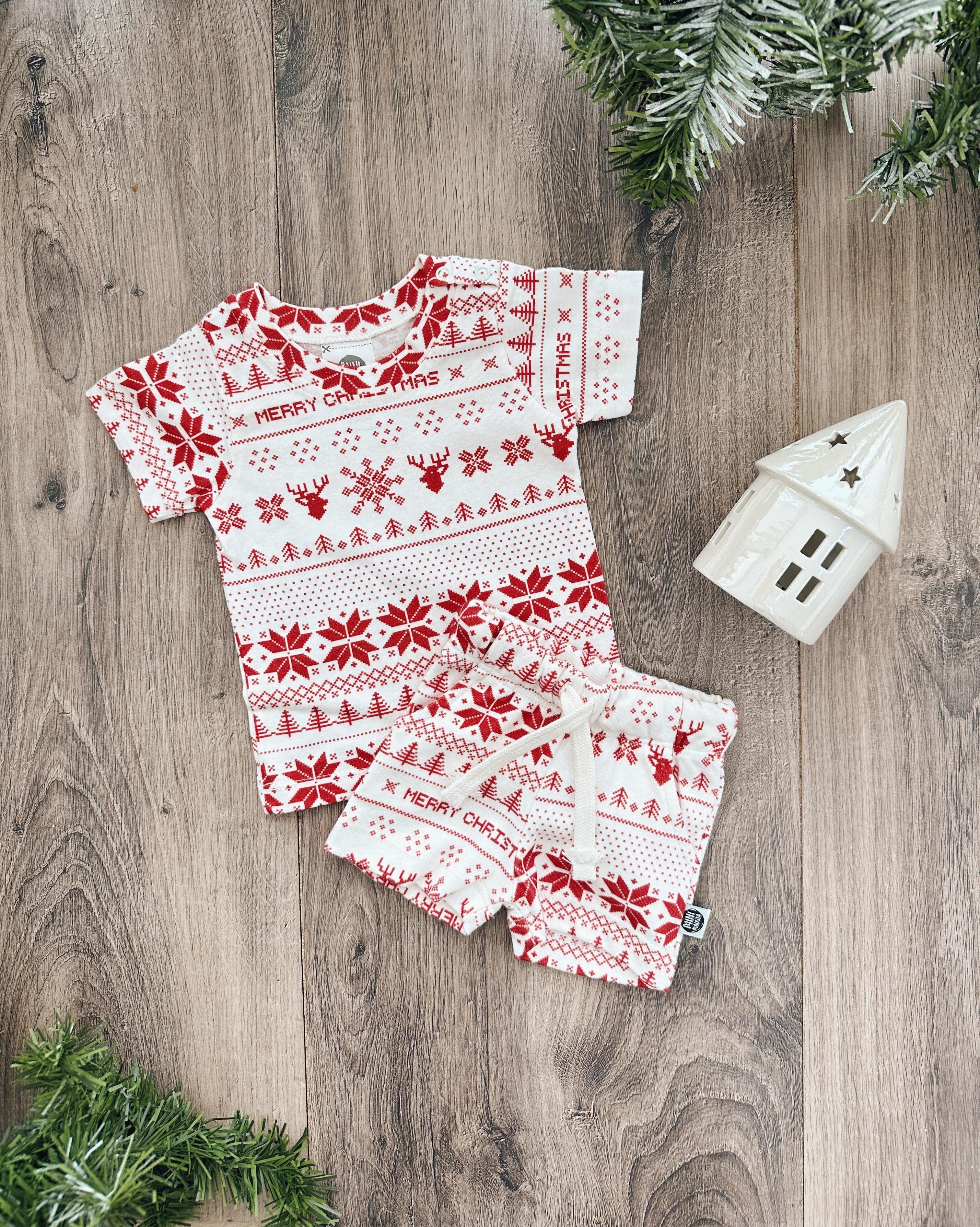 Camiseta Infantil Manga Curta Unissex | Xmas Tricot - MiniMalista Baby - 0, b2b, Christmas, com-desconto-mm10, Kids, Meia Estação, Menina, minime, natal, Neutro, tab-tam-camiseta-manga-curta, Unissex, Xmas -bebê-minimalista-estiloso