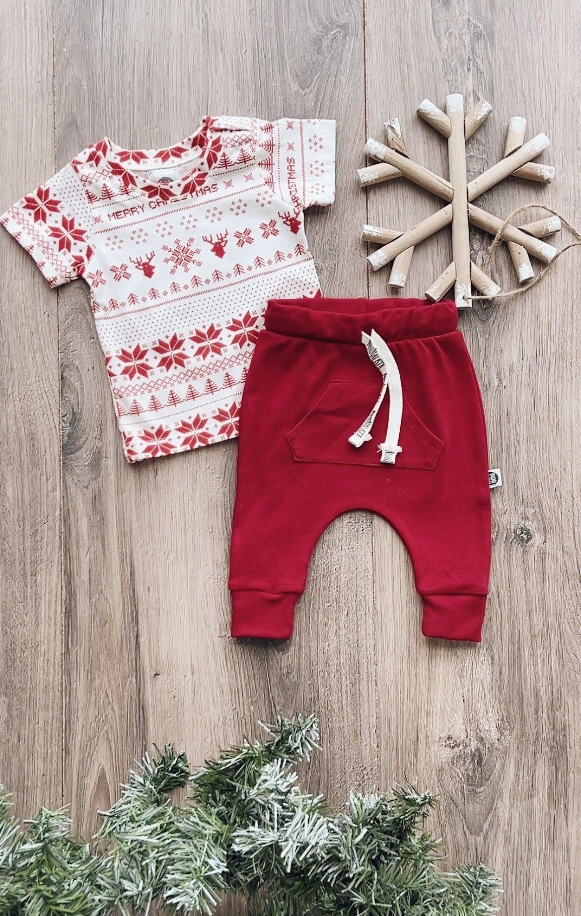 Camiseta Infantil Manga Curta Unissex | Xmas Tricot - MiniMalista Baby - 0, b2b, Christmas, com-desconto-mm10, Kids, Meia Estação, Menina, minime, natal, Neutro, tab-tam-camiseta-manga-curta, Unissex, Xmas -bebê-minimalista-estiloso