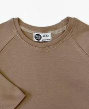 Camiseta Infantil de Inverno Manga Longa Unissex Raglan | Liso Mocha