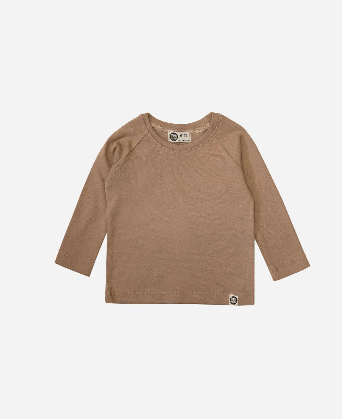 Camiseta Infantil de Inverno Manga Longa Unissex Raglan | Liso Mocha