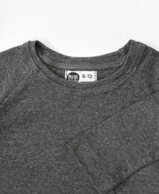 Camiseta Infantil de Inverno Manga Longa Unissex Raglan MiniMalista Liso | Mescla Escuro