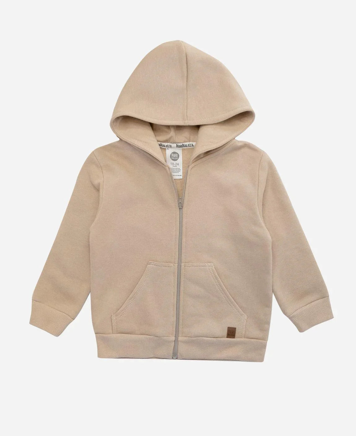 Casaco Capuz e Ziper Peluciado Unissex MiniMalista | Liso Cinnamon - MiniMalista Baby - 0.3, b2b, Baby, black-friday, com-desconto-mm10, Frio, Kids, Menino, Neutro, tab-medidas-casaco-capuz, tab-tam-casaco-capuz-ziper-bebe, Unissex -bebê-minimalista-estiloso