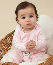 Conjunto Body Manga Longa e Calça Bebê | Liso Rose Quartzo