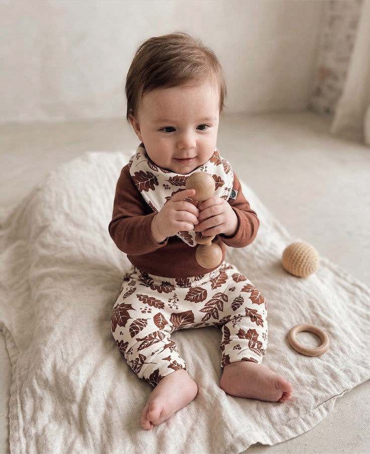 Conjunto Bebê Menino Calça + Body Longo + Babador | Oak e Fall