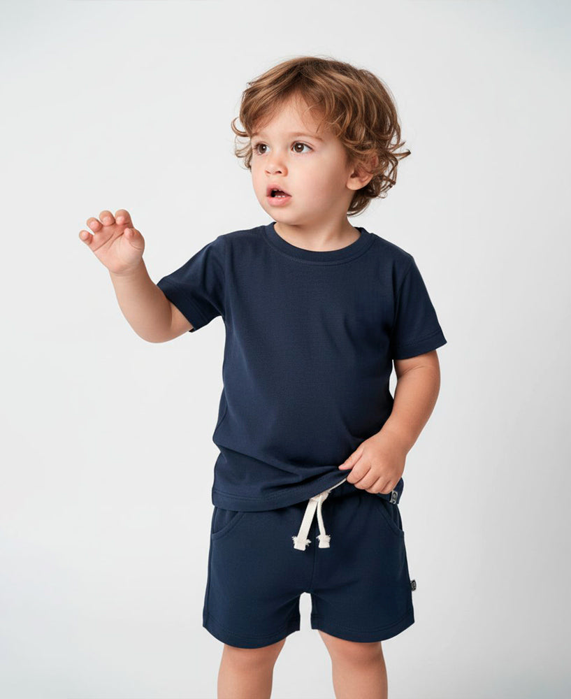 Conjunto Camiseta e Bermuda Infantil Menino | Liso Ocean