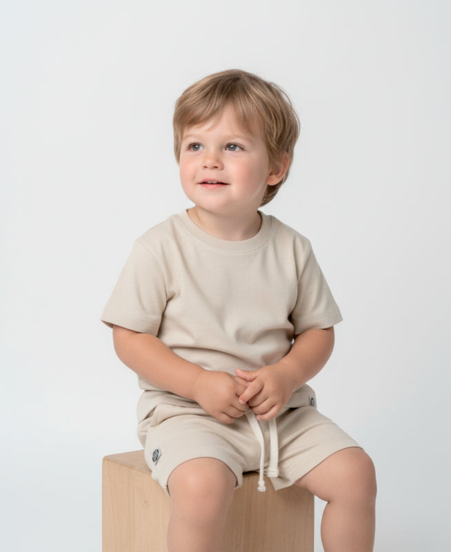 Conjunto Camiseta e Bermuda Infantil Menino | Liso Sand