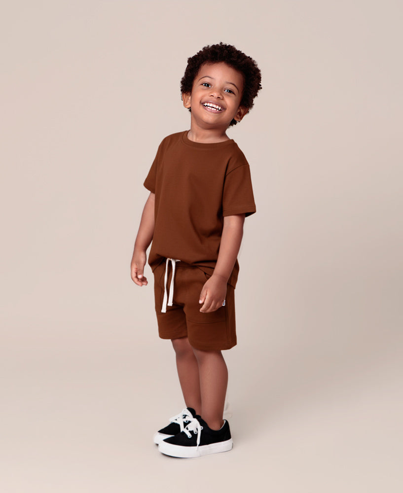 Bermuda Cargo Infantil Unissex | Liso Chocolate